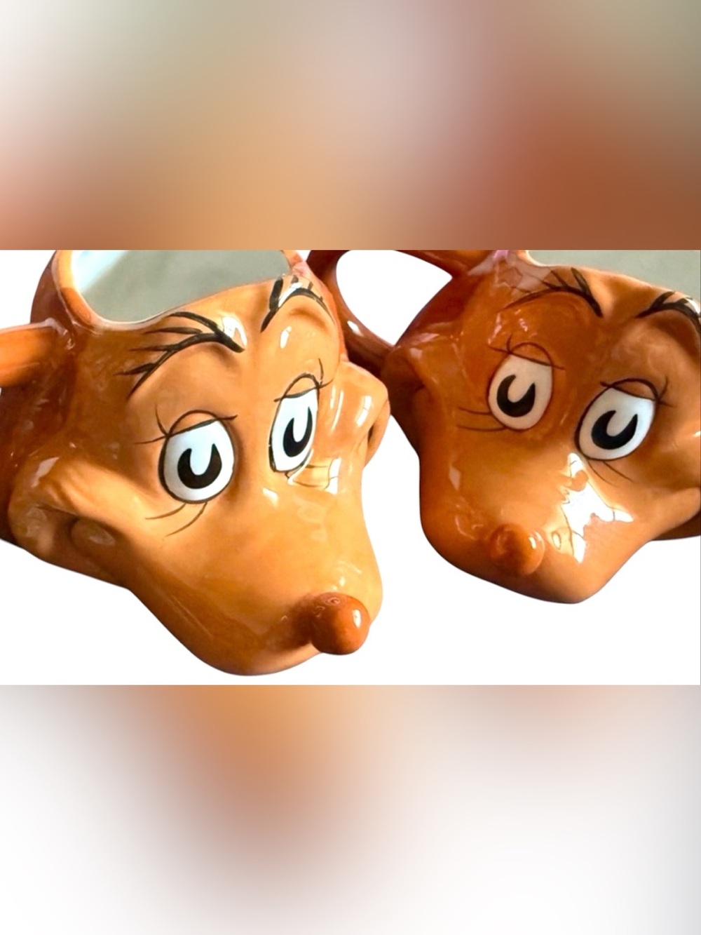 Dr. Seuss The Grinch Max The Dog 3D Sculpted Ceramic Coffee Mug Lot / Pair NEW